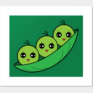 Cute Cartoon Three Peas in a Pod Posters and Art